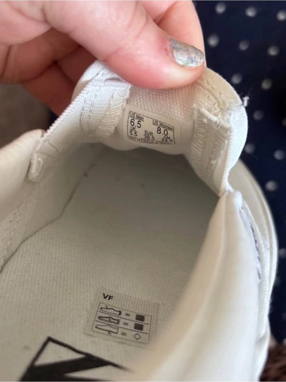 White Canvas Vans Sneakers - Classic Slip-On
